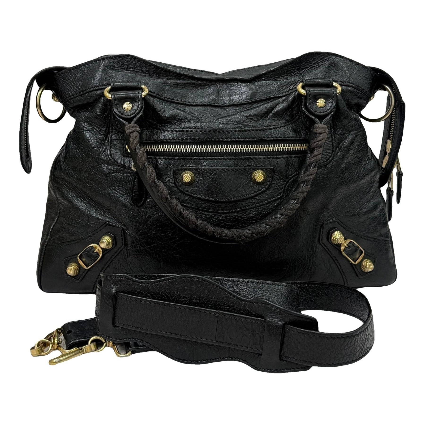 City leather handbag