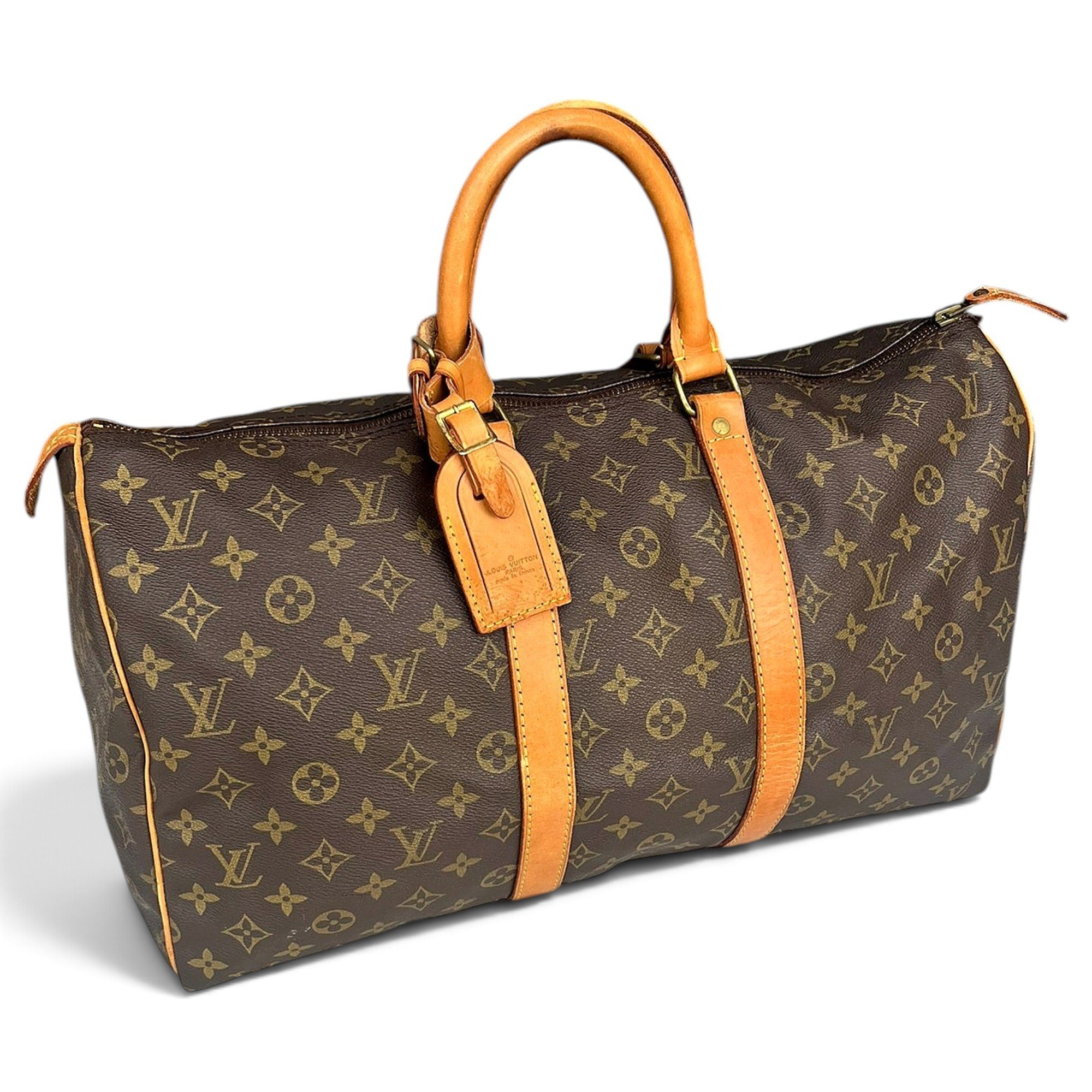 Keepall leather travel bag