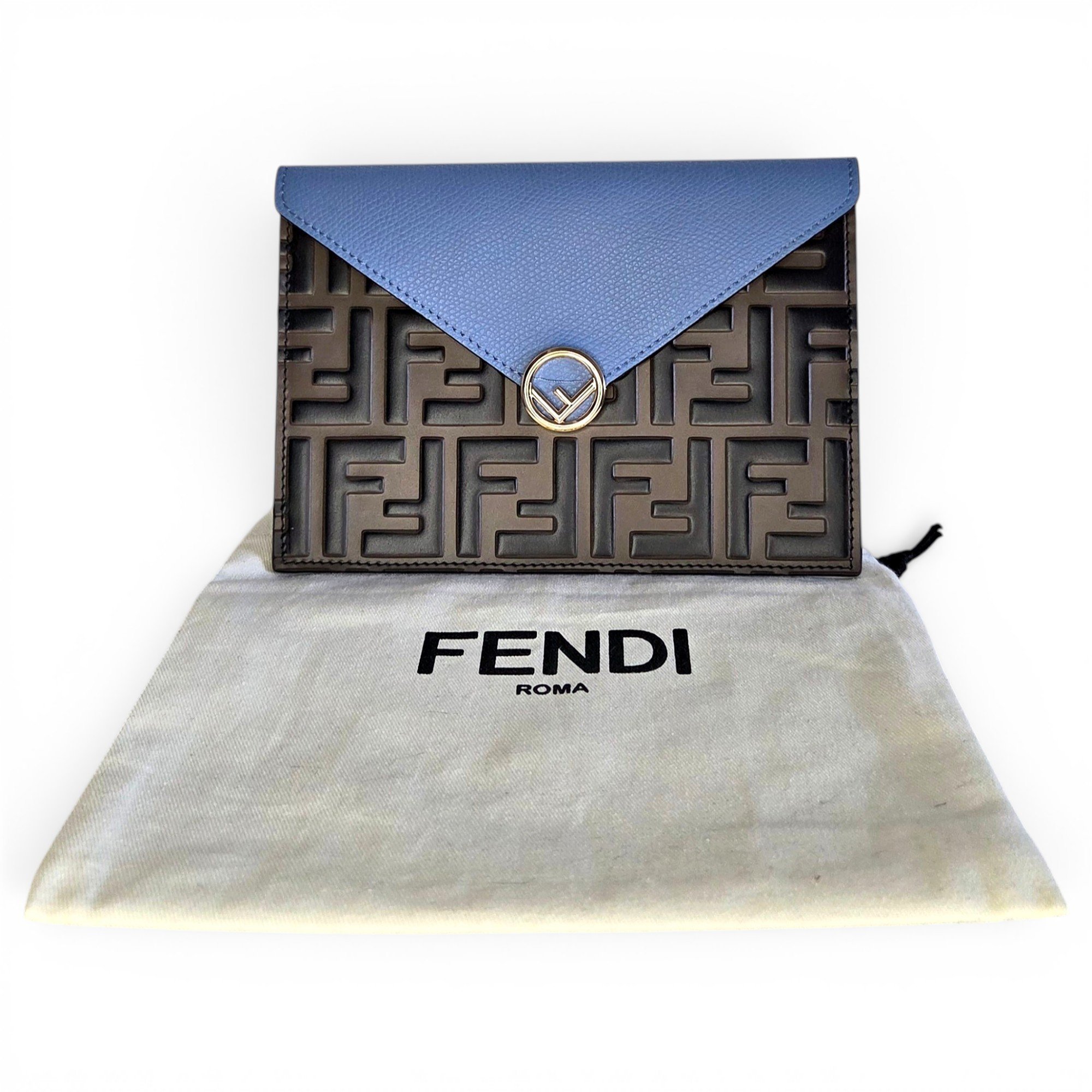 FF leather clutch bag