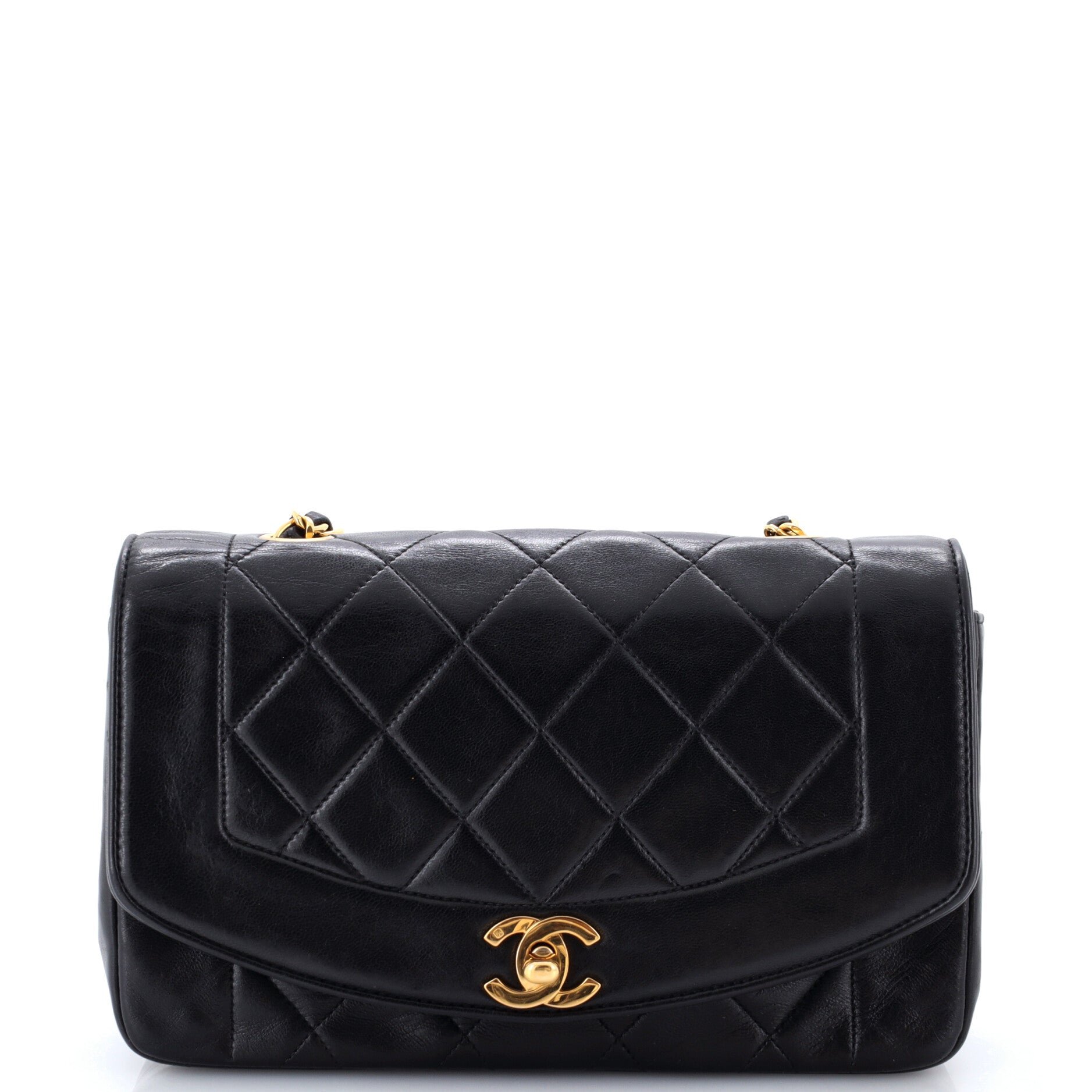 Vintage Diana Flap Bag Quilted Lambskin Small