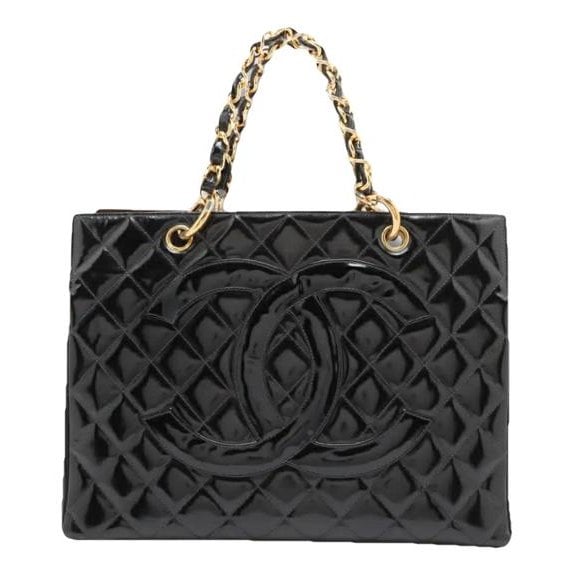 Grand shopping patent leather tote