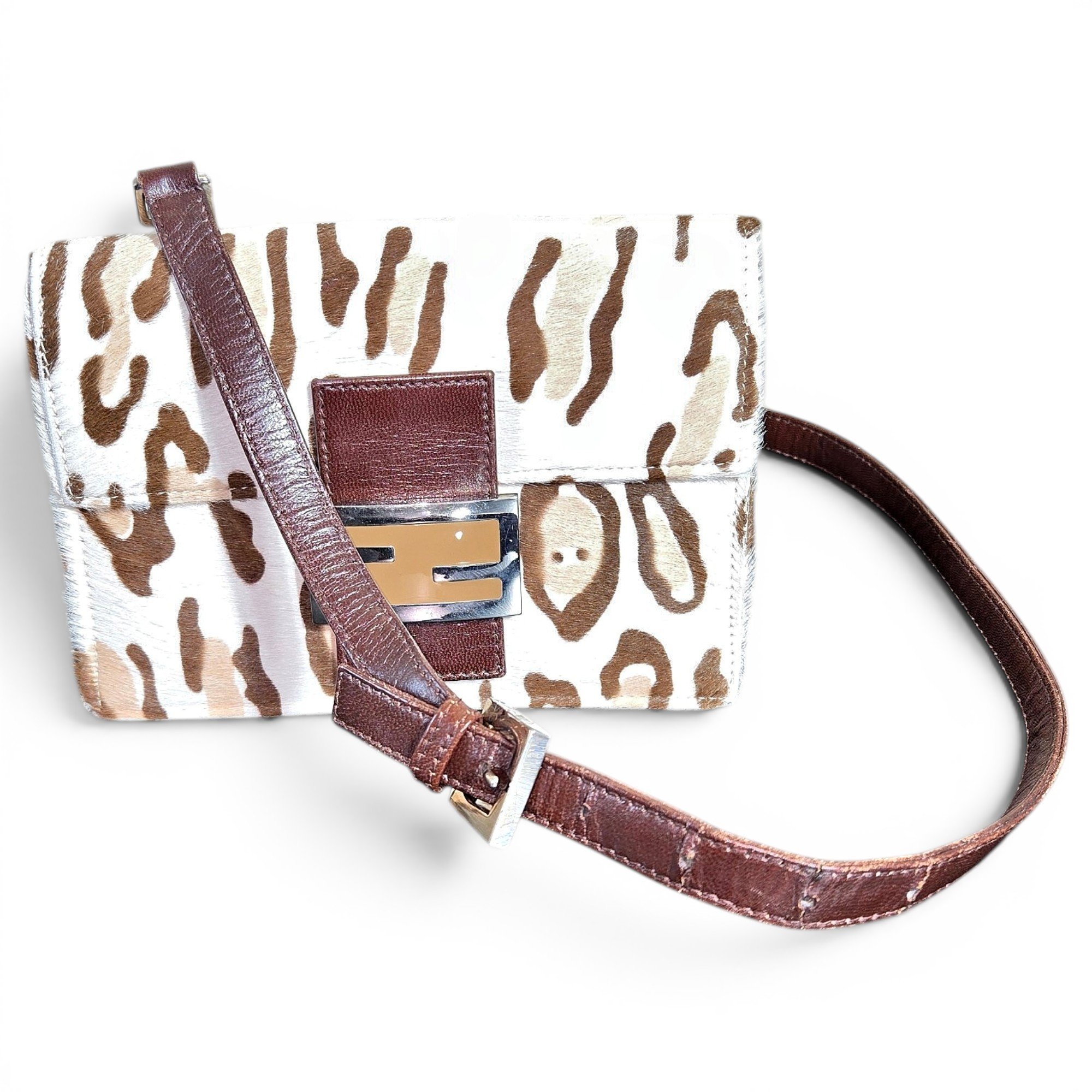 Baguette pony-style calfskin crossbody bag