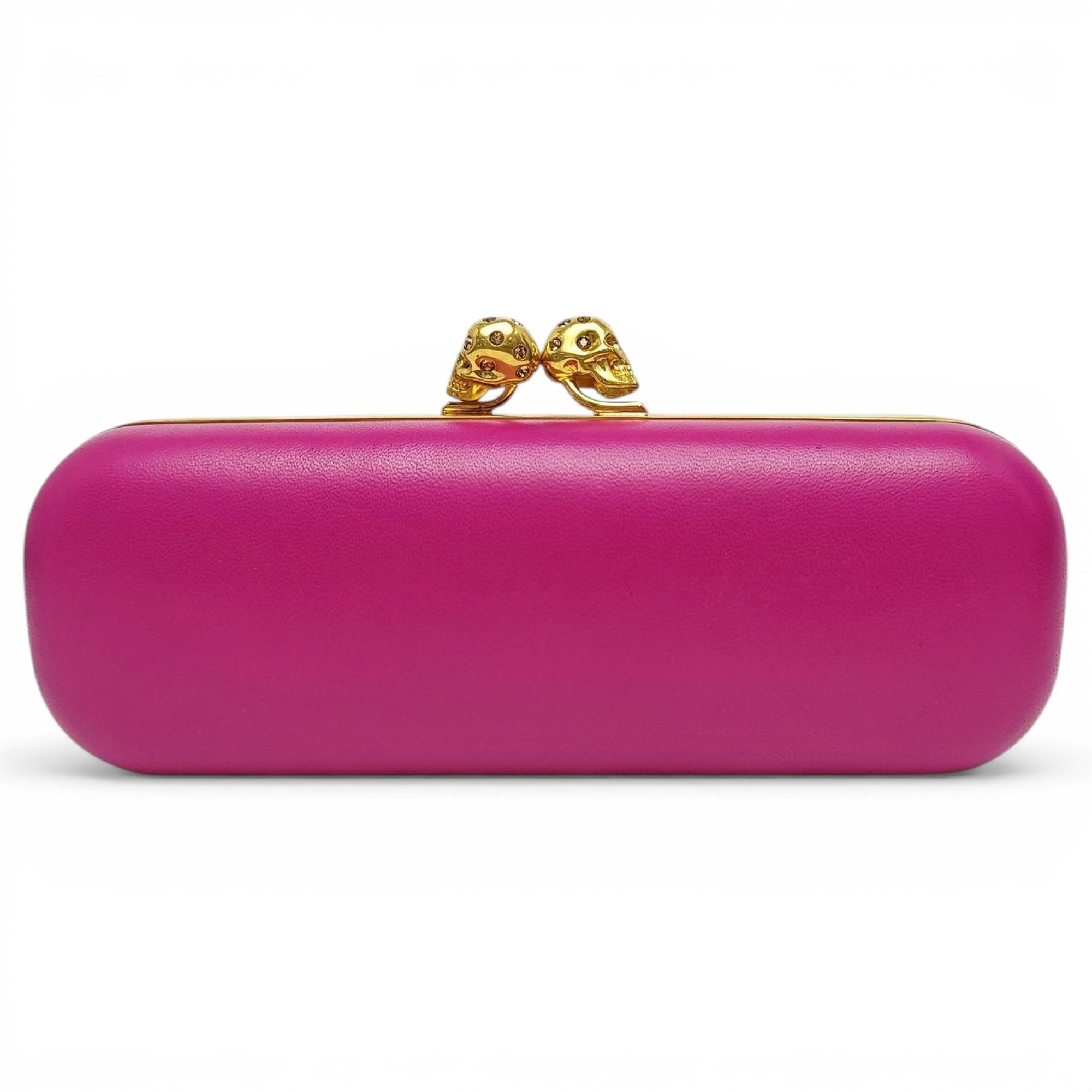 Skull leather clutch bag