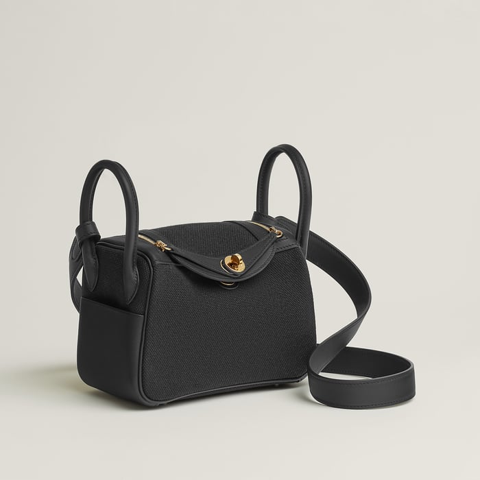 Noir Lindy II Mini Bag Toile & Cuir