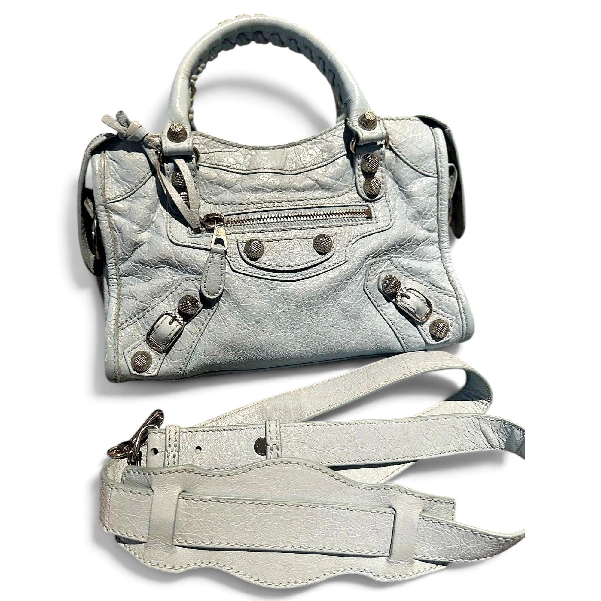 City leather handbag