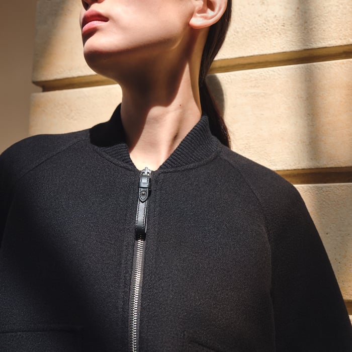 Noir Cashmere Bomber Jacket