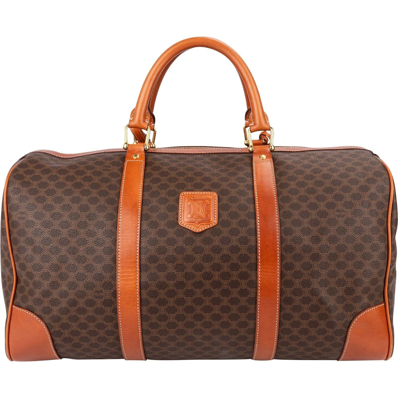 Clasp leather travel bag