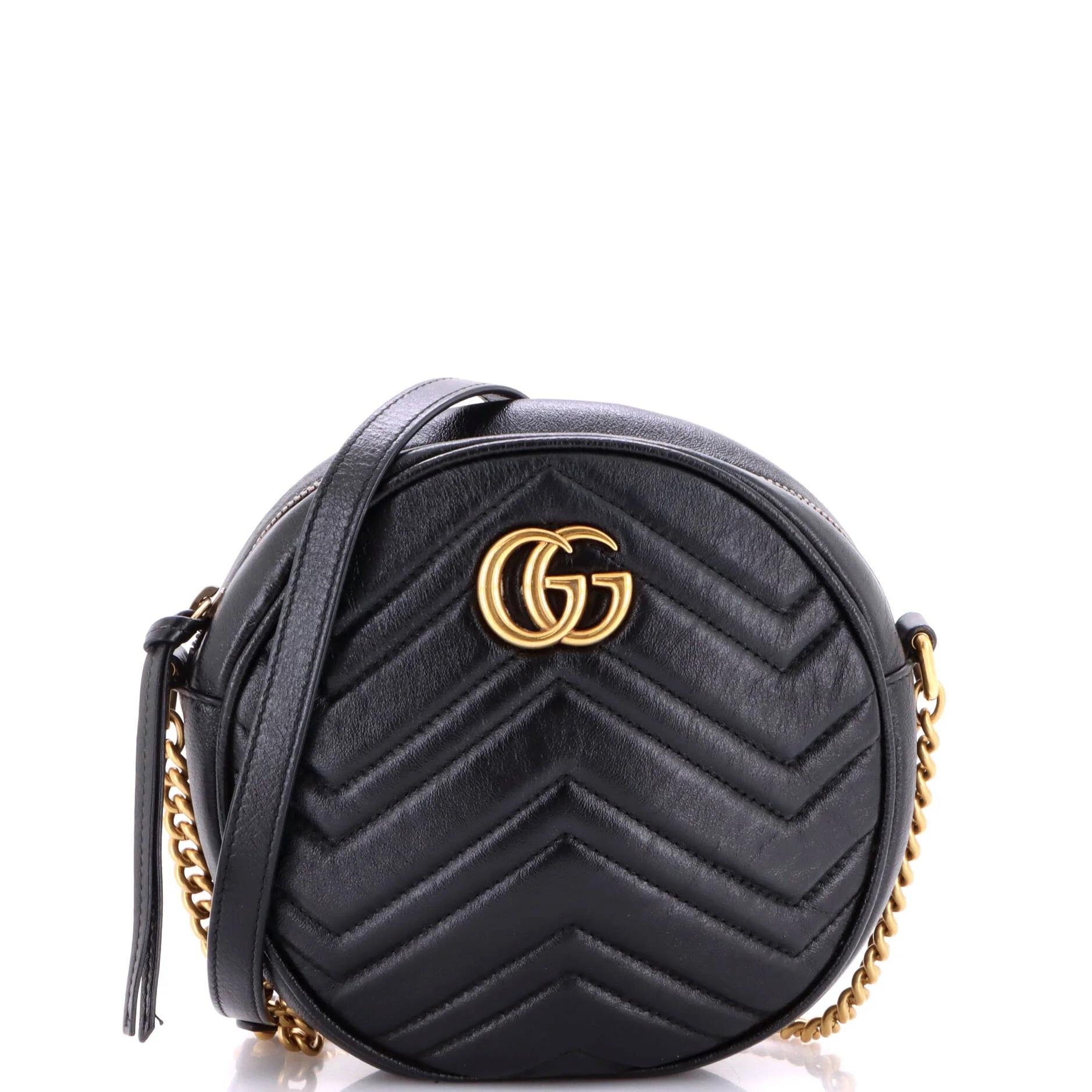 GG Marmont Round leather crossbody bag