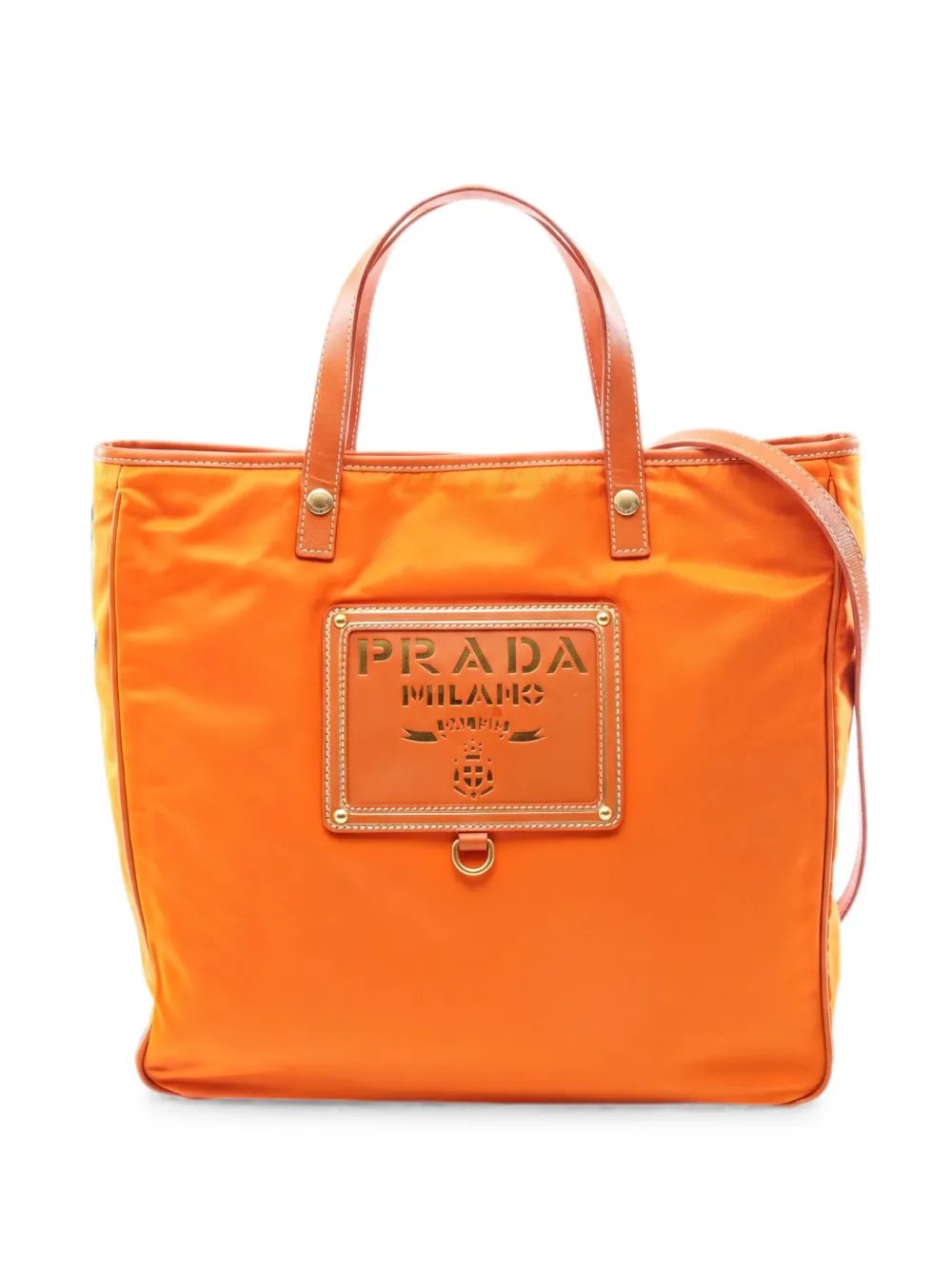 Prada 2010s nylon saffiano-leather tote bag