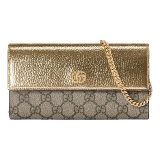 GG Marmont Chain Flap Wallet leather crossbody bag