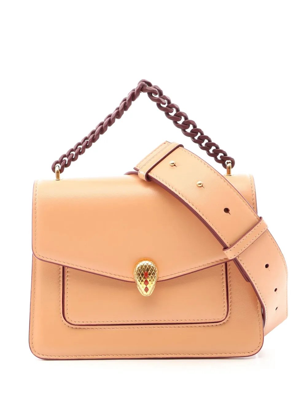 Bvlgari 2010-2026 Leather Serpenti Forever Maxi Chain Top Handle Bag satchel