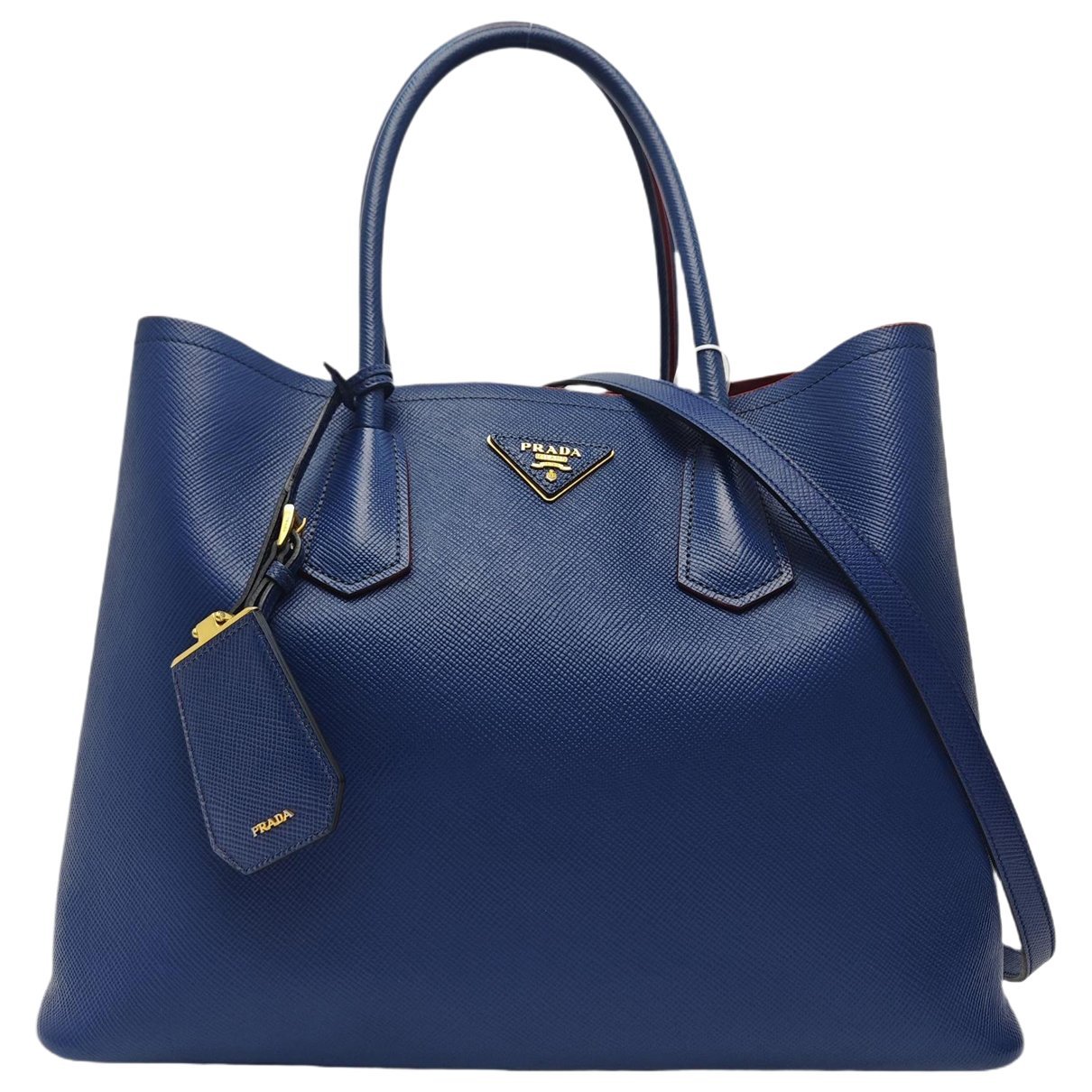 Double leather handbag