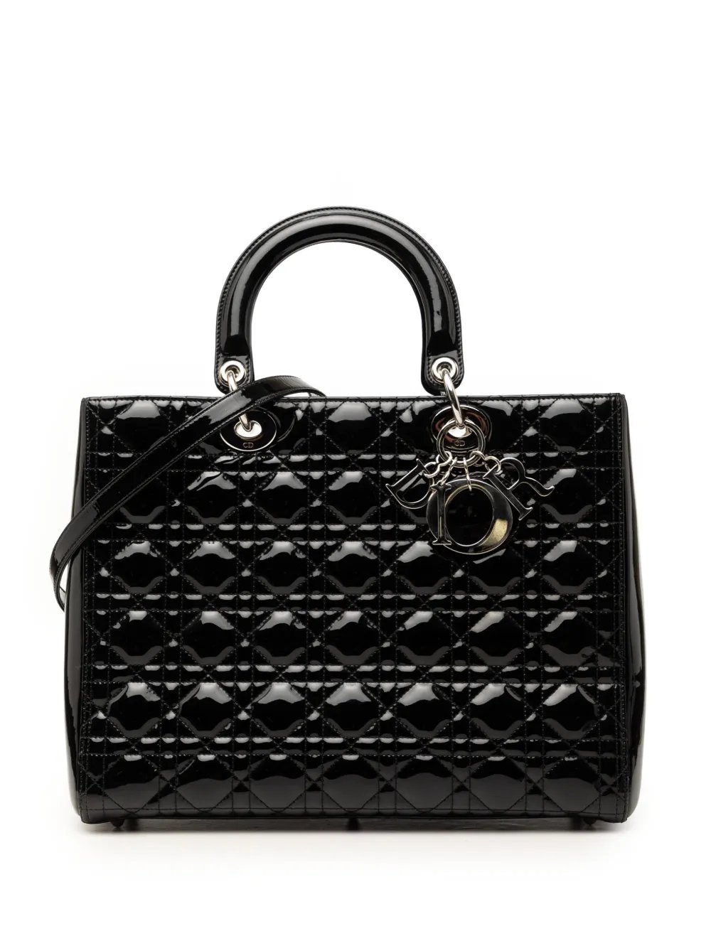 2012 Large Patent Cannage Lady Dior satchel