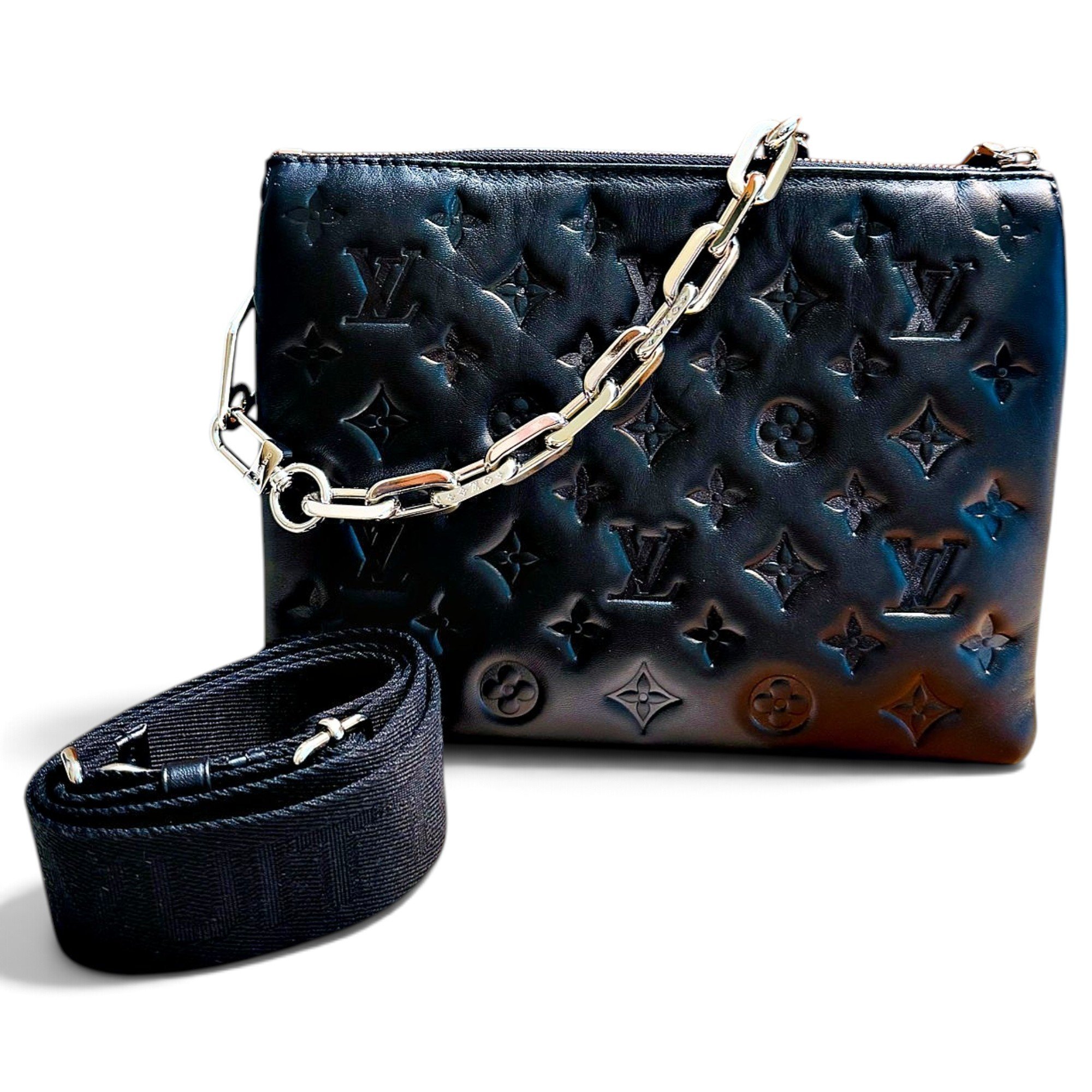 Coussin leather crossbody bag