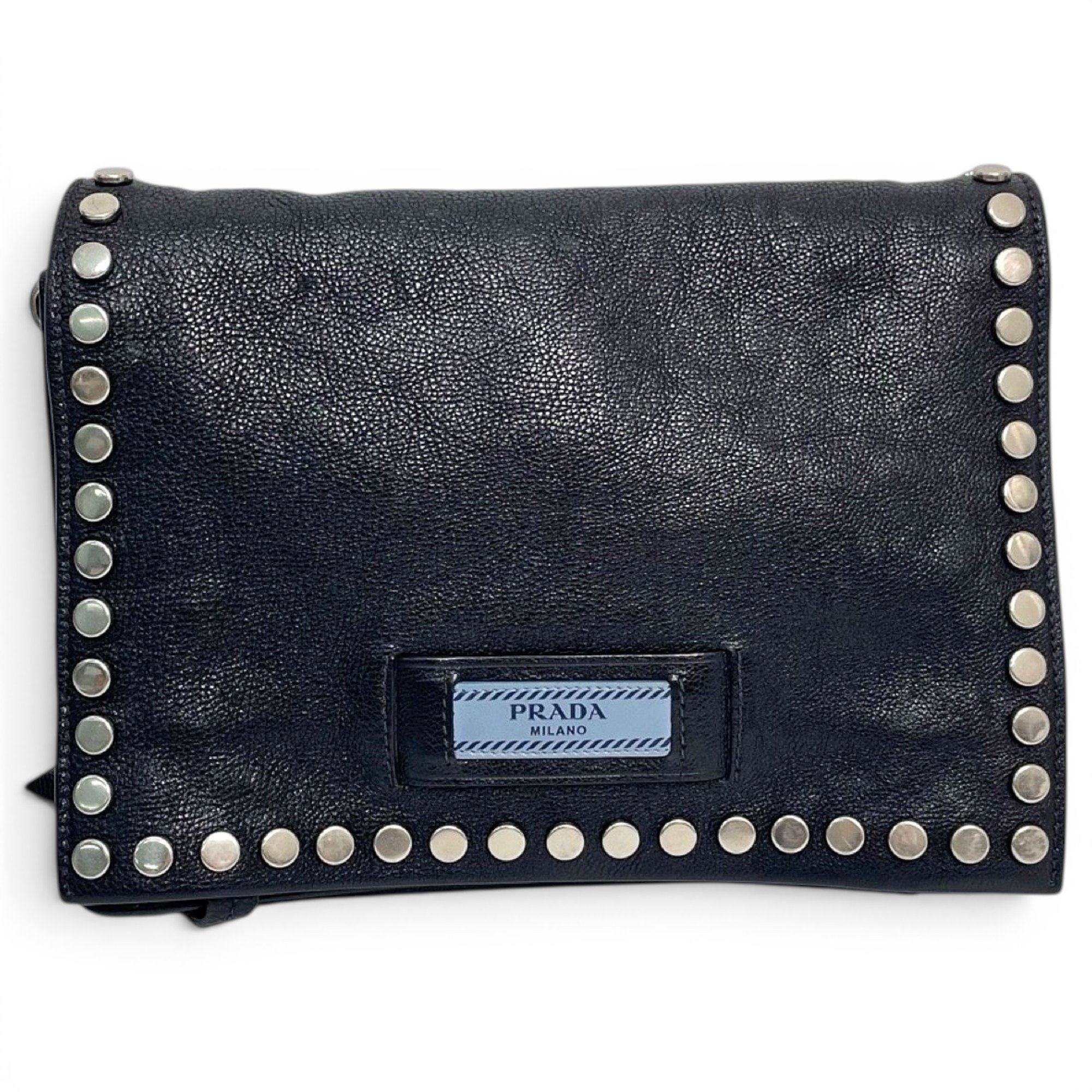 Etiquette leather handbag