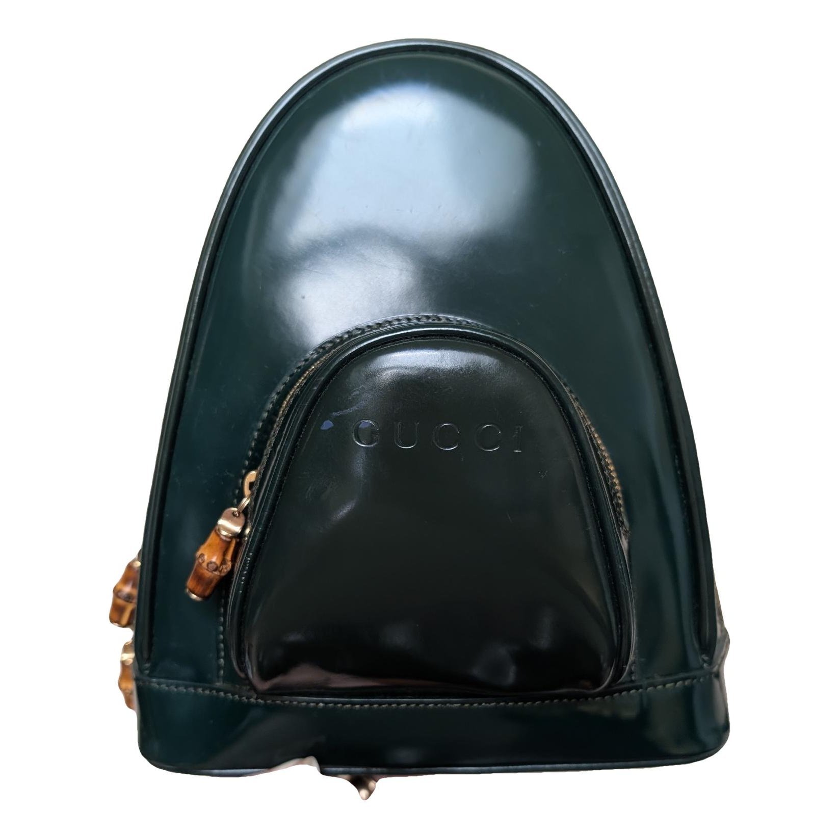 Vintage Bamboo patent leather backpack