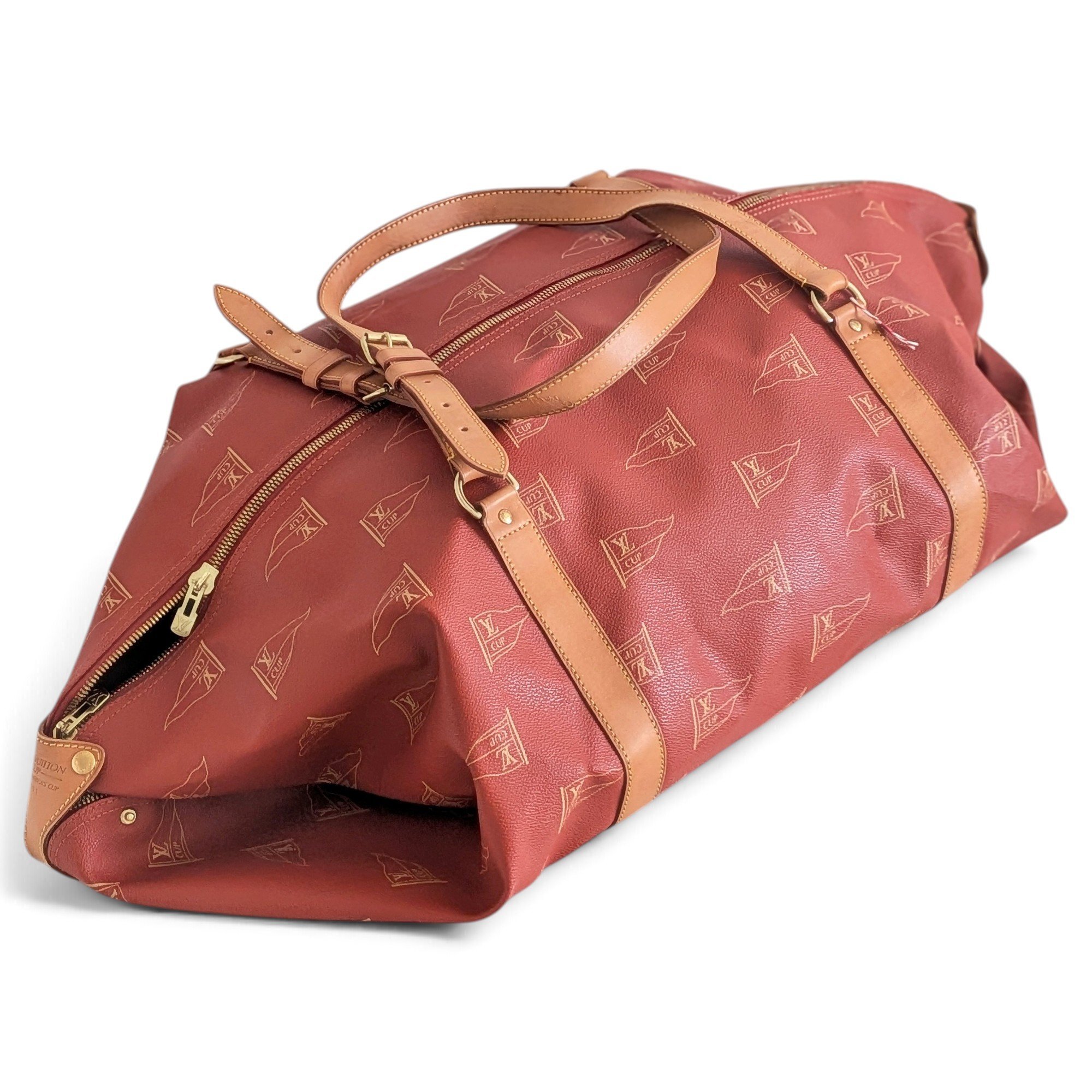 Sac souple leather travel bag