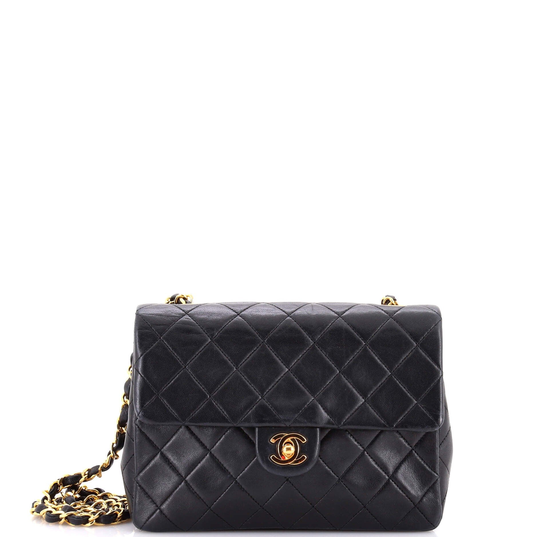 Vintage Square Classic Flap Bag Quilted Lambskin Small