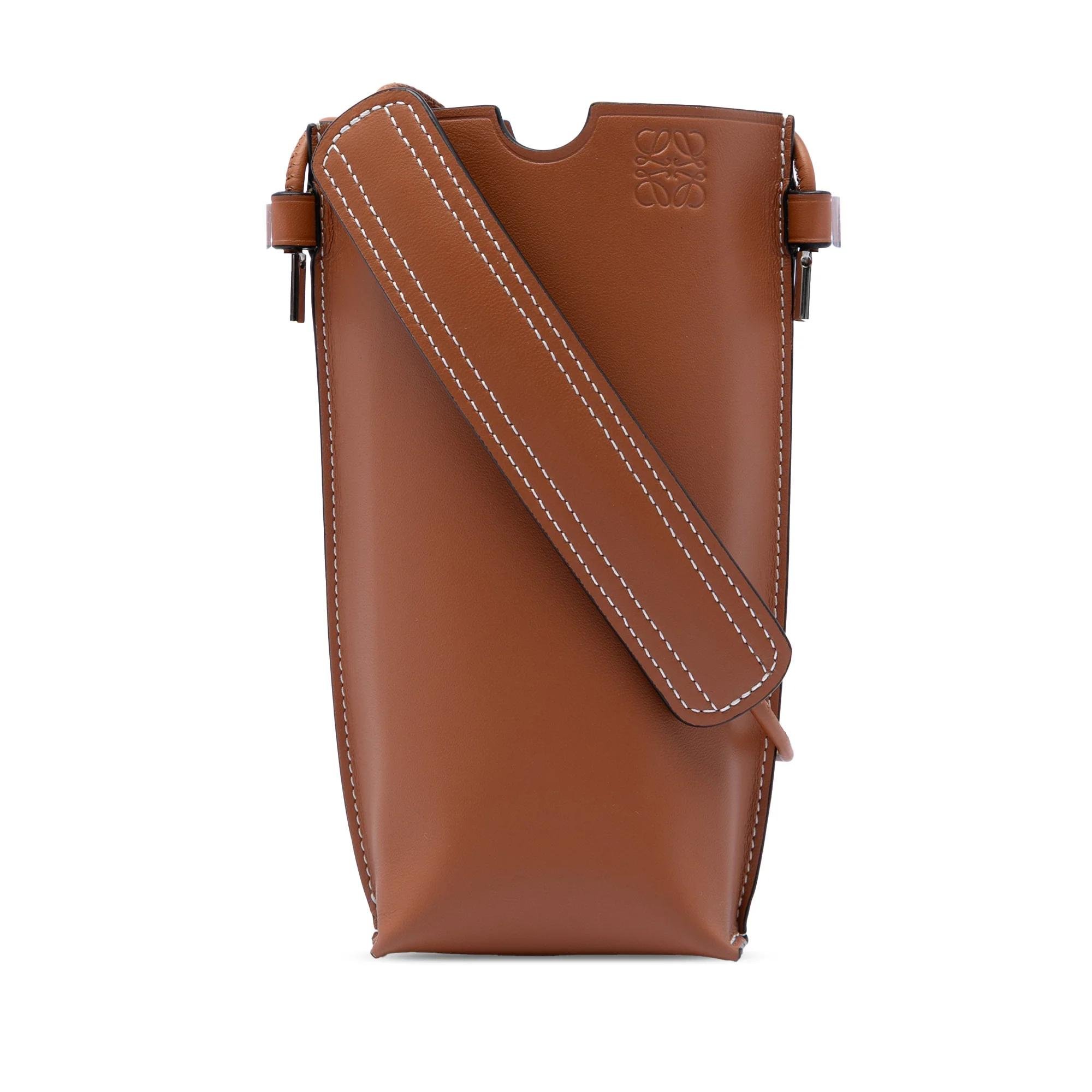 Anagram pony-style calfskin crossbody bag