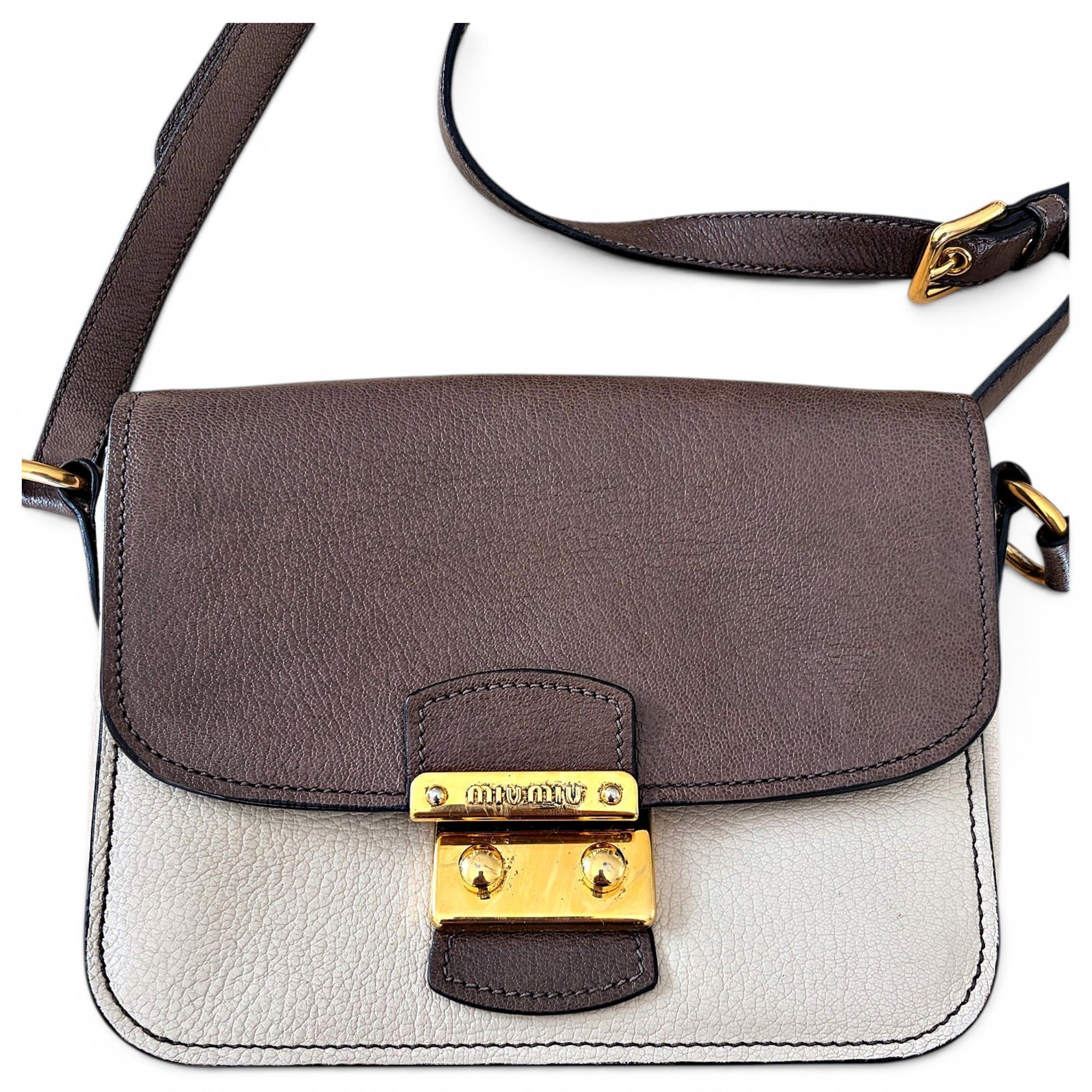 Madras leather handbag