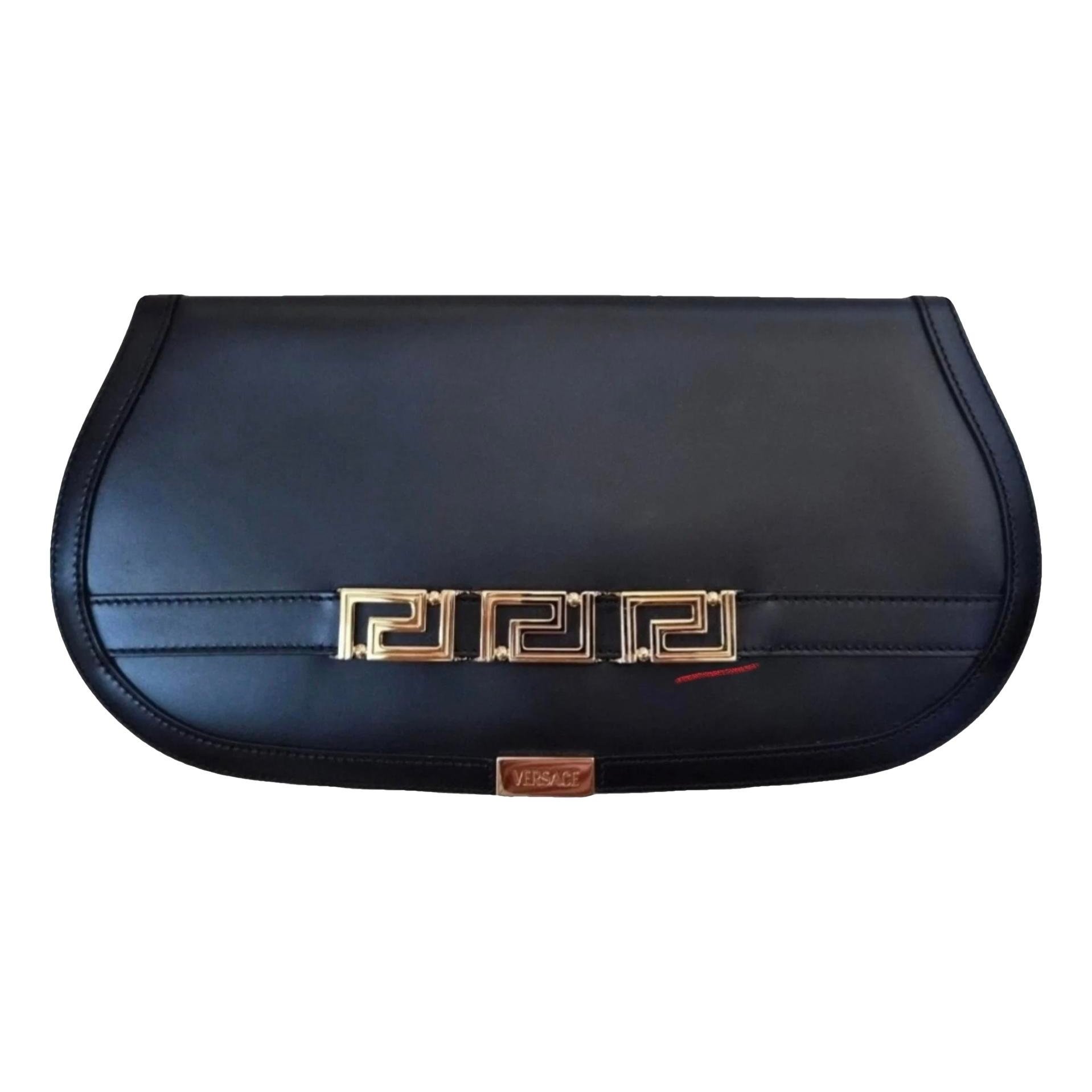 Leather clutch bag