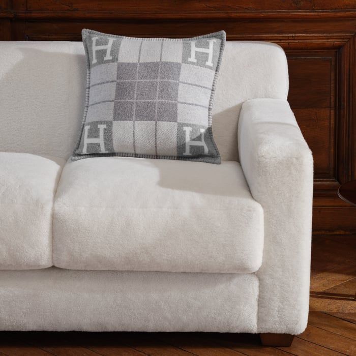 Écru Gris Clair Avalon III Pillow, Small Model