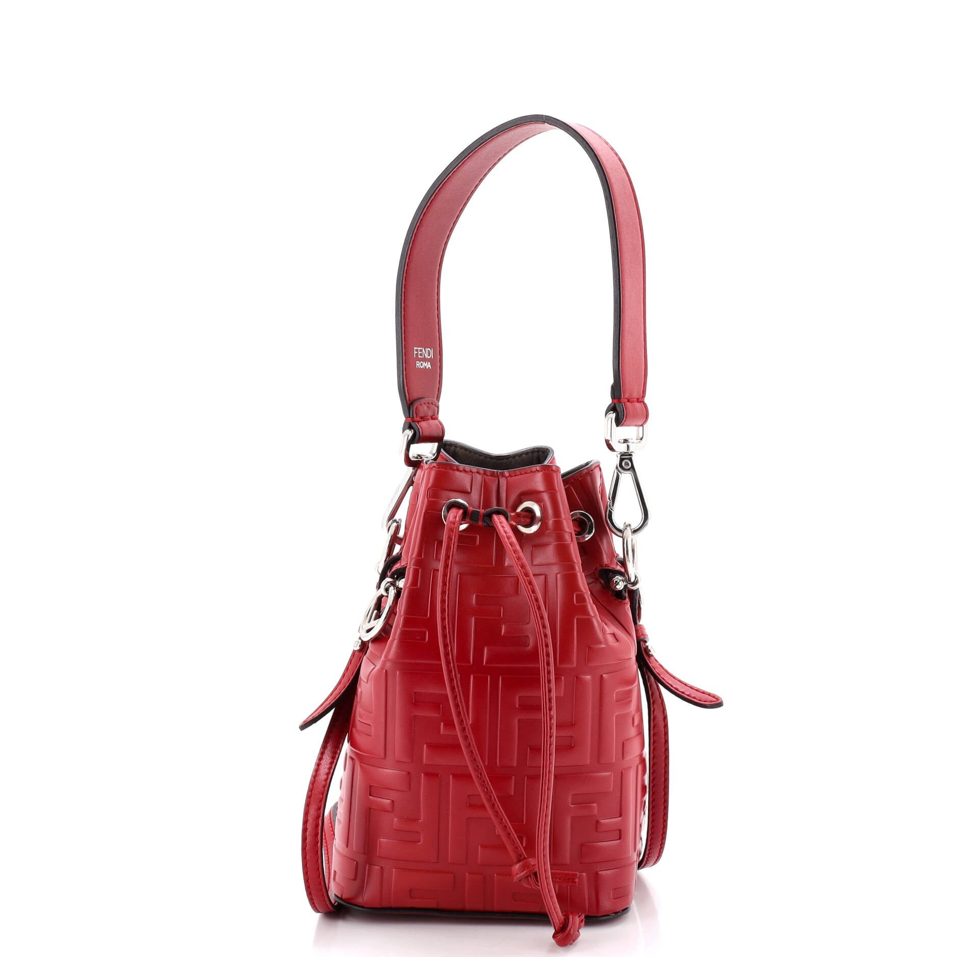 Mon Tresor Bucket Bag Zucca Embossed Leather Mini