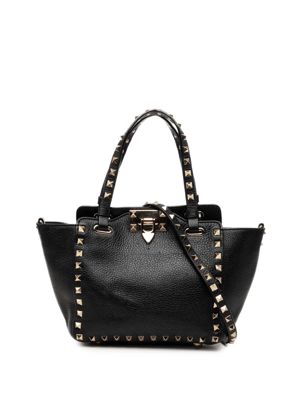 2000-2017 Mini Pebbled Calfskin Rockstud Trapeze satchel