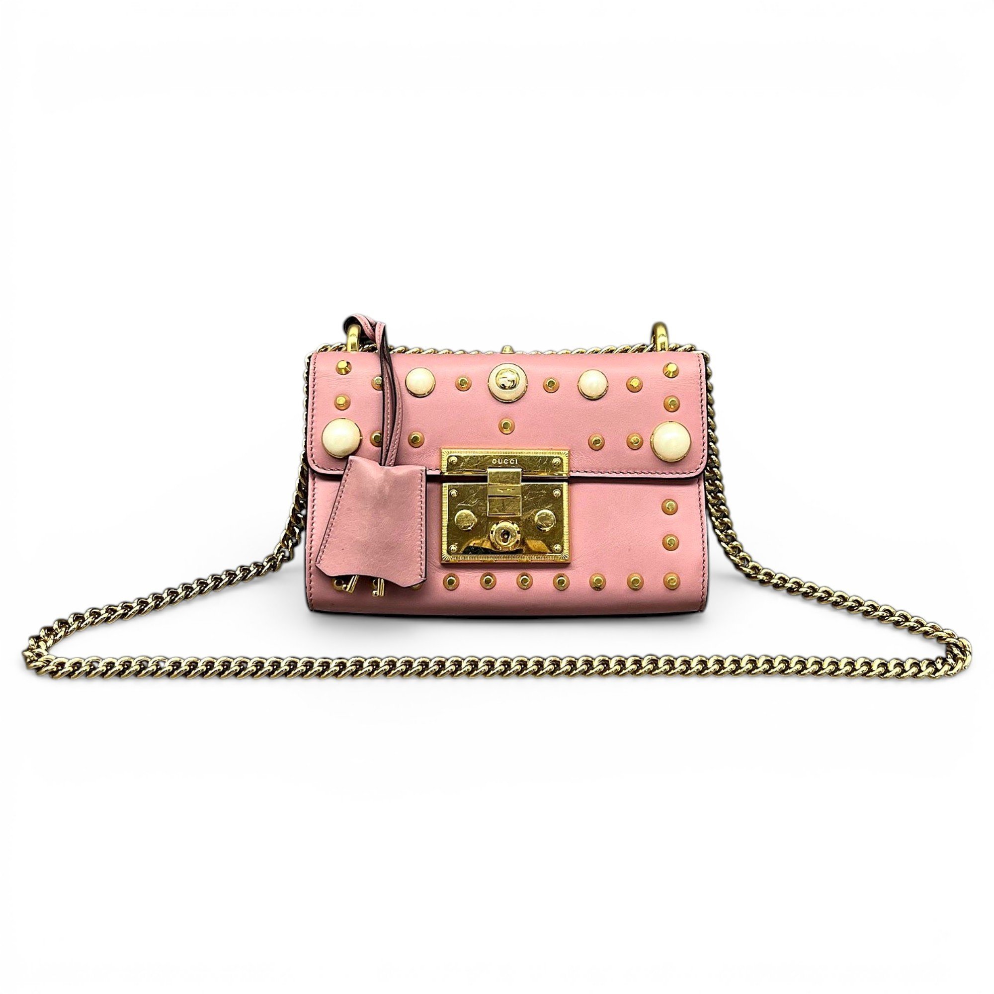 Padlock leather handbag