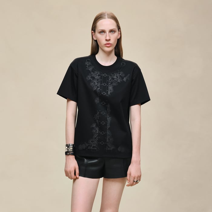 Noir T-shirt With Maxi Print