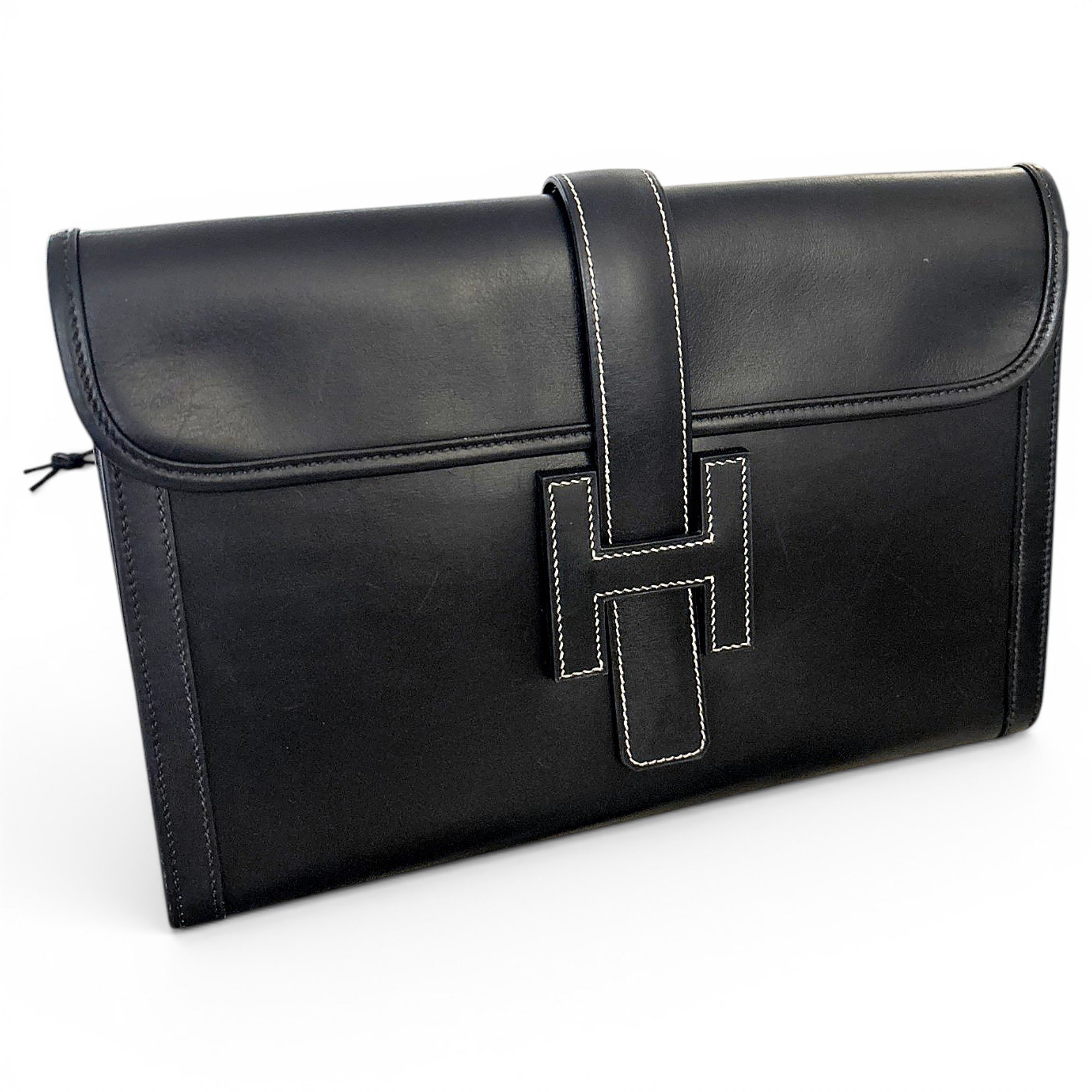 Leather clutch bag