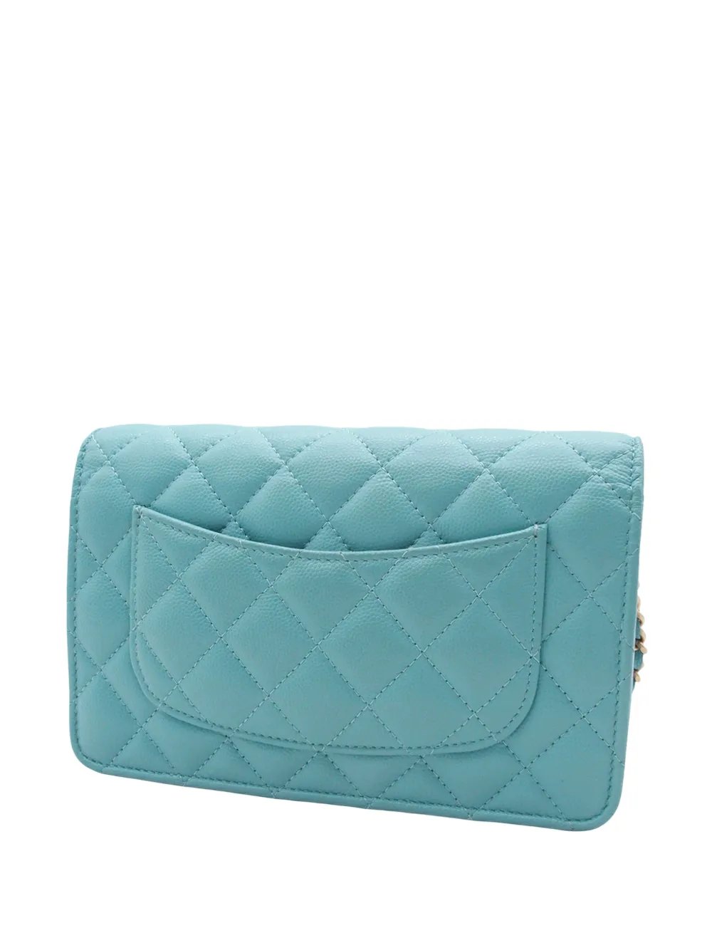 2021-2026 CC Quilted Caviar Glitter Roller Skate Wallet On Chain crossbody bag