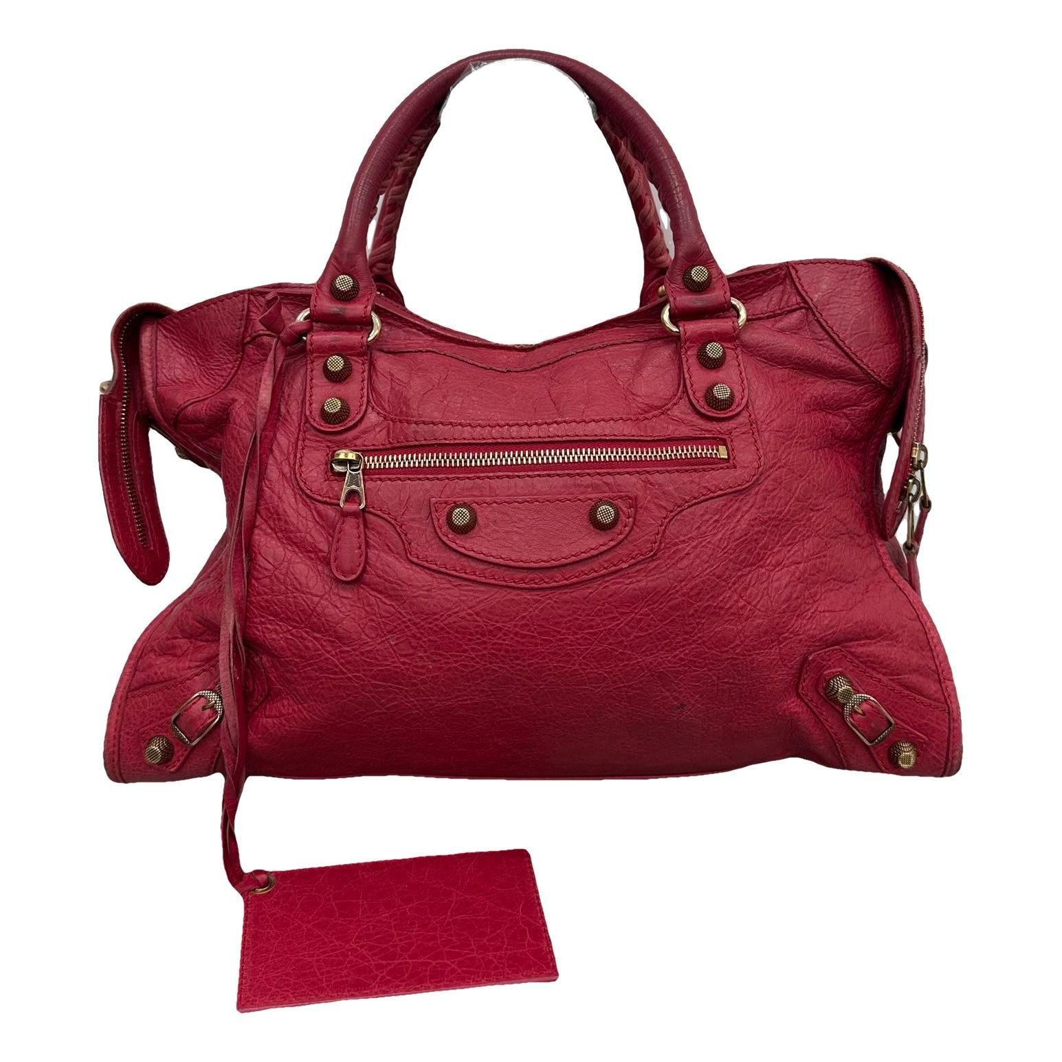 City leather handbag
