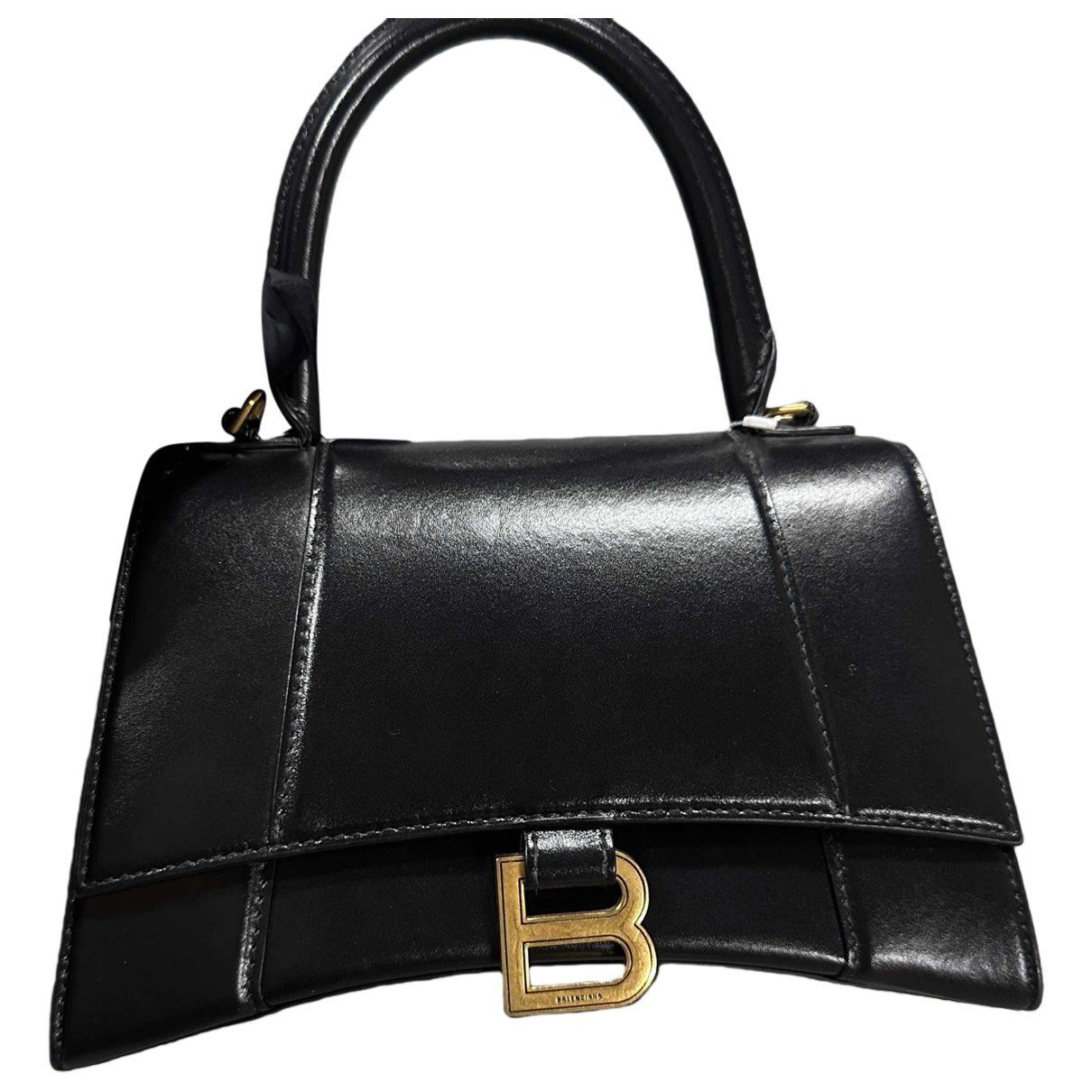 Hourglass leather handbag