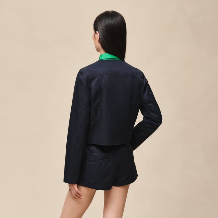 Bleu Noir Cotton Twill Jacket