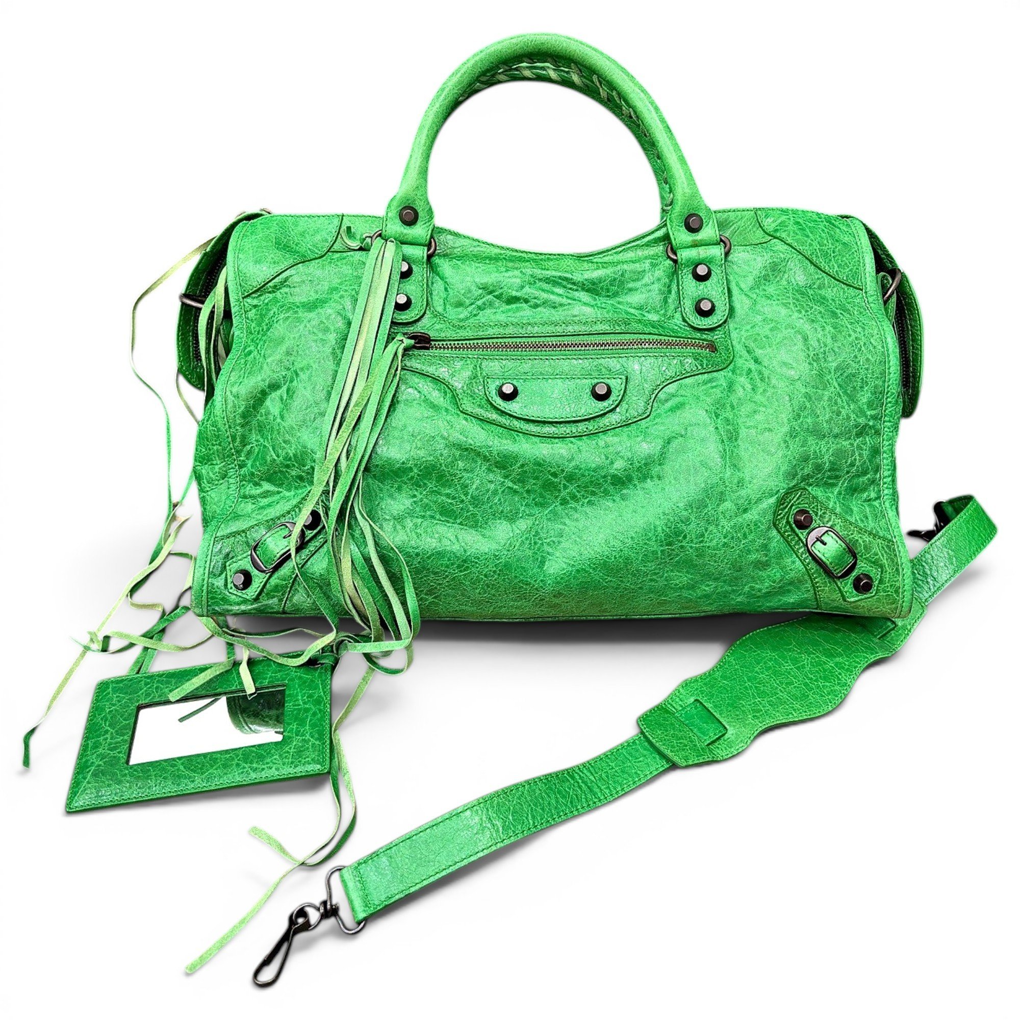City leather handbag