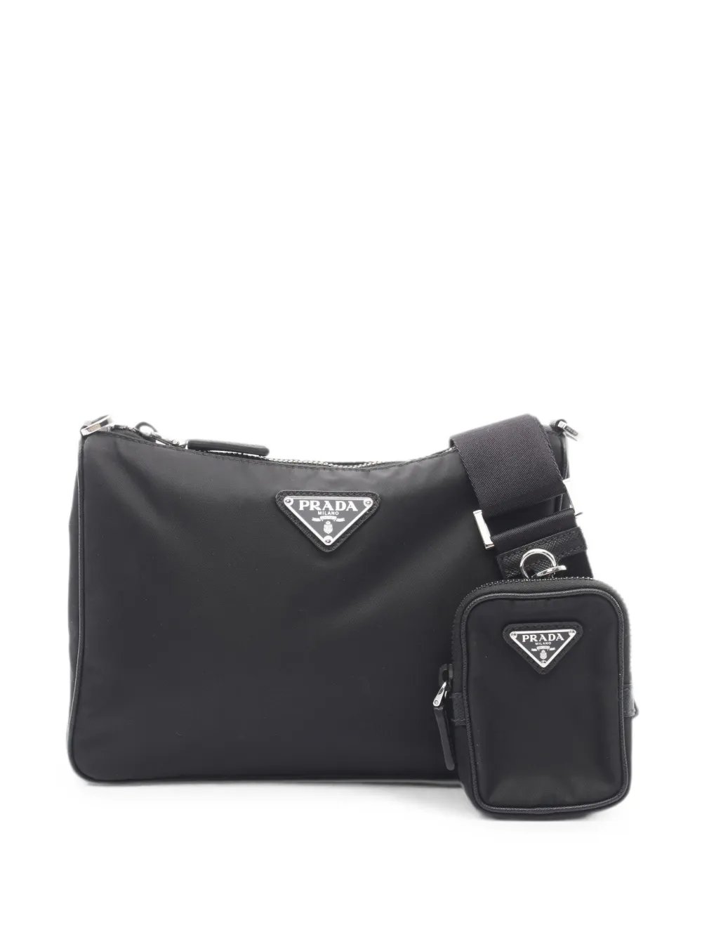 Prada 2000s Saffiano-leather trim shoulder bag
