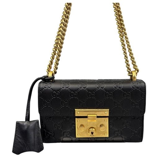 Padlock leather handbag