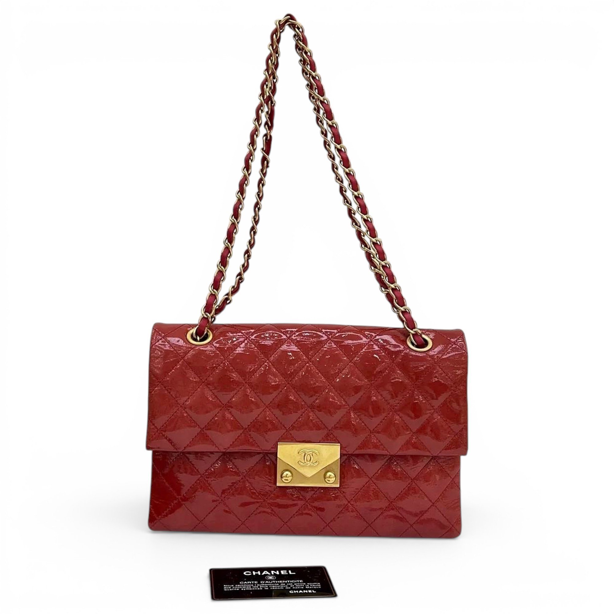 Patent leather handbag