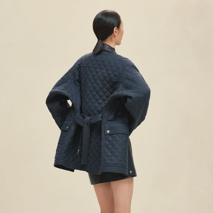 Bleu Céleste Short Quilted Coat