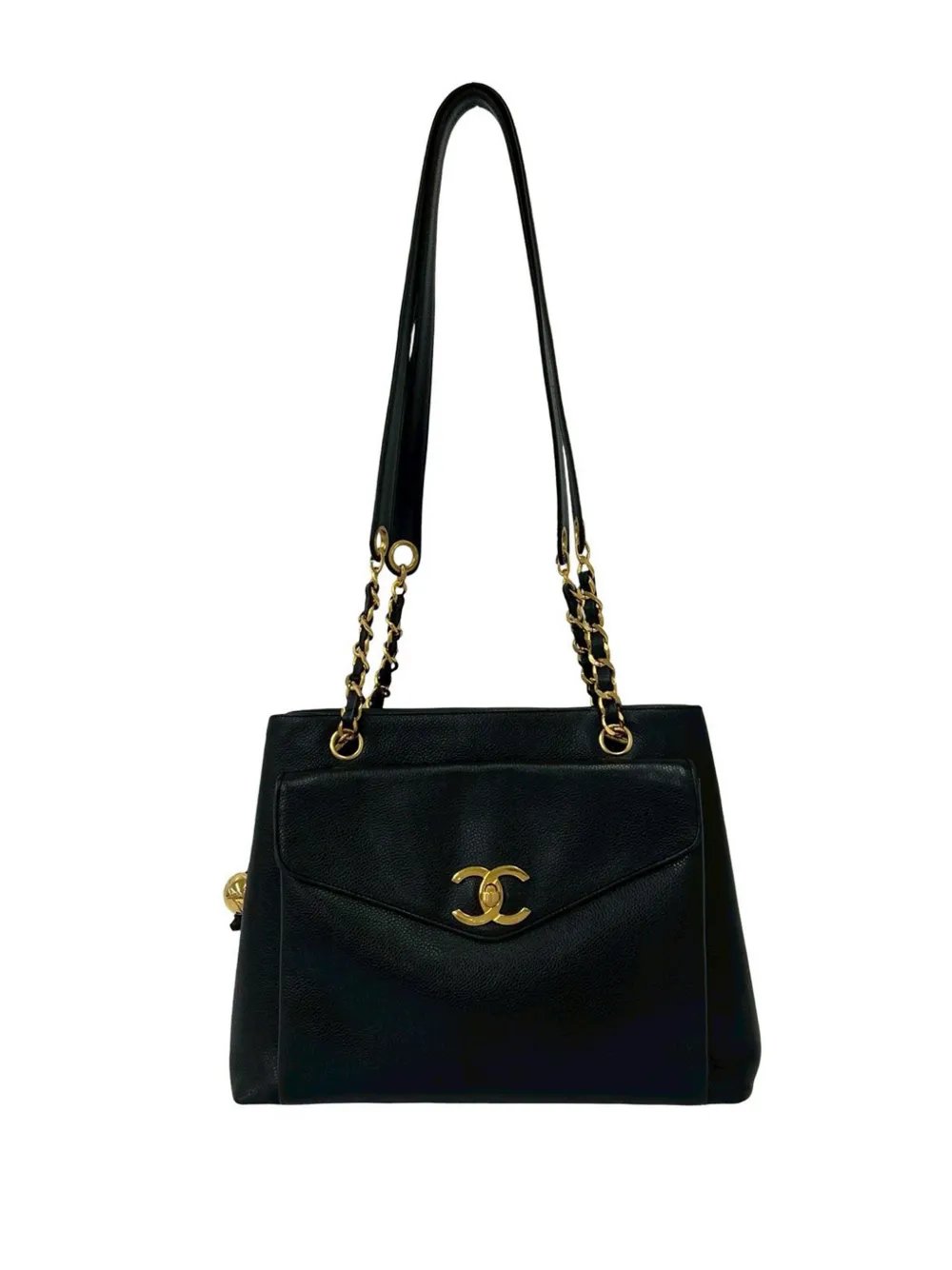 1994-1996 CC Caviar Front Pocket Chain tote bag