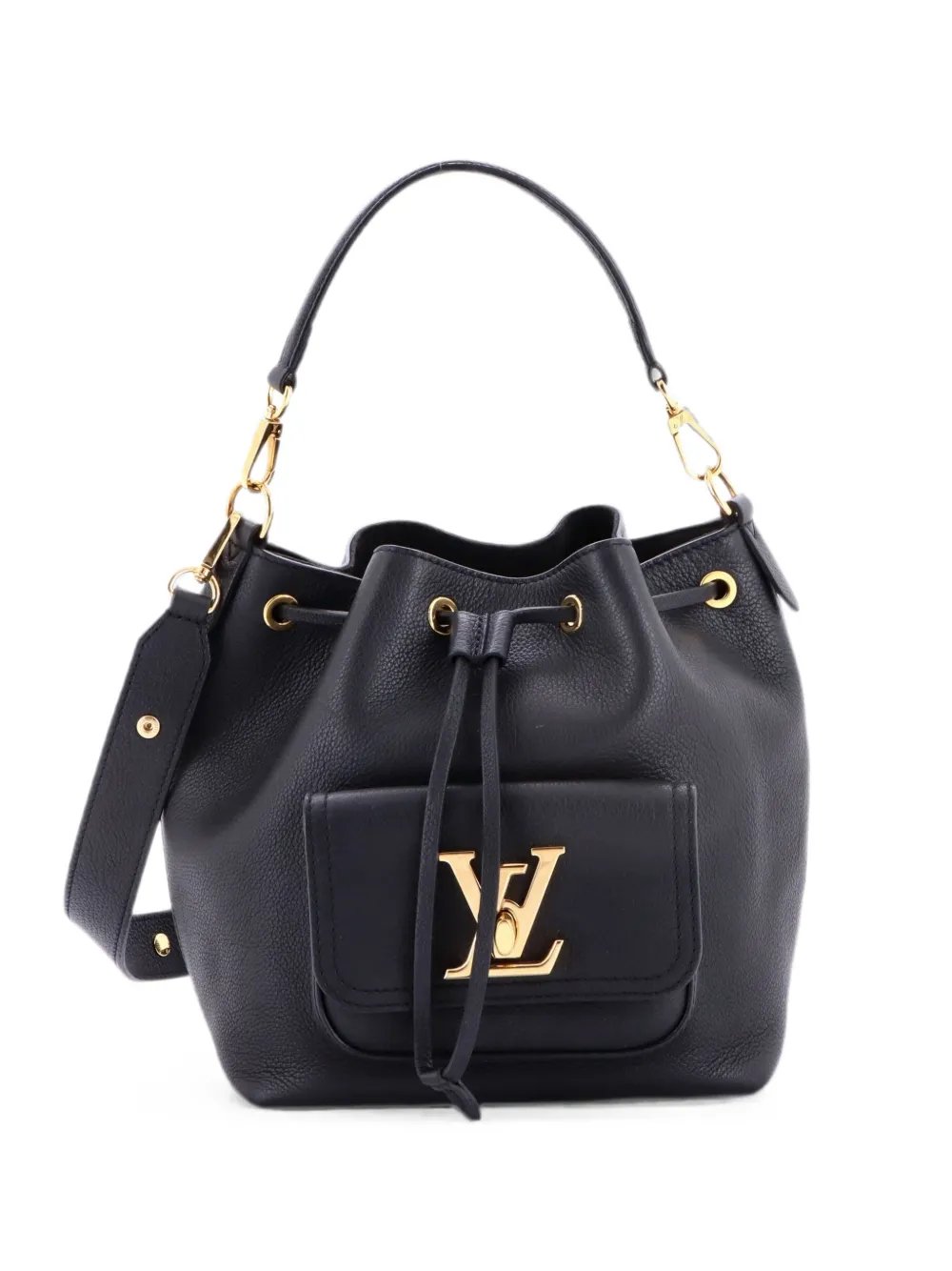 Lockme Pocket Leather bucket bag