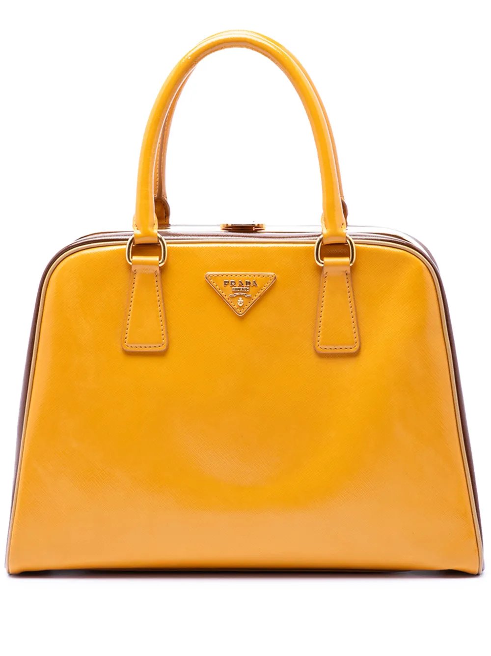 2010-2026 Bicolor Saffiano Vernice Pyramid Frame handbag