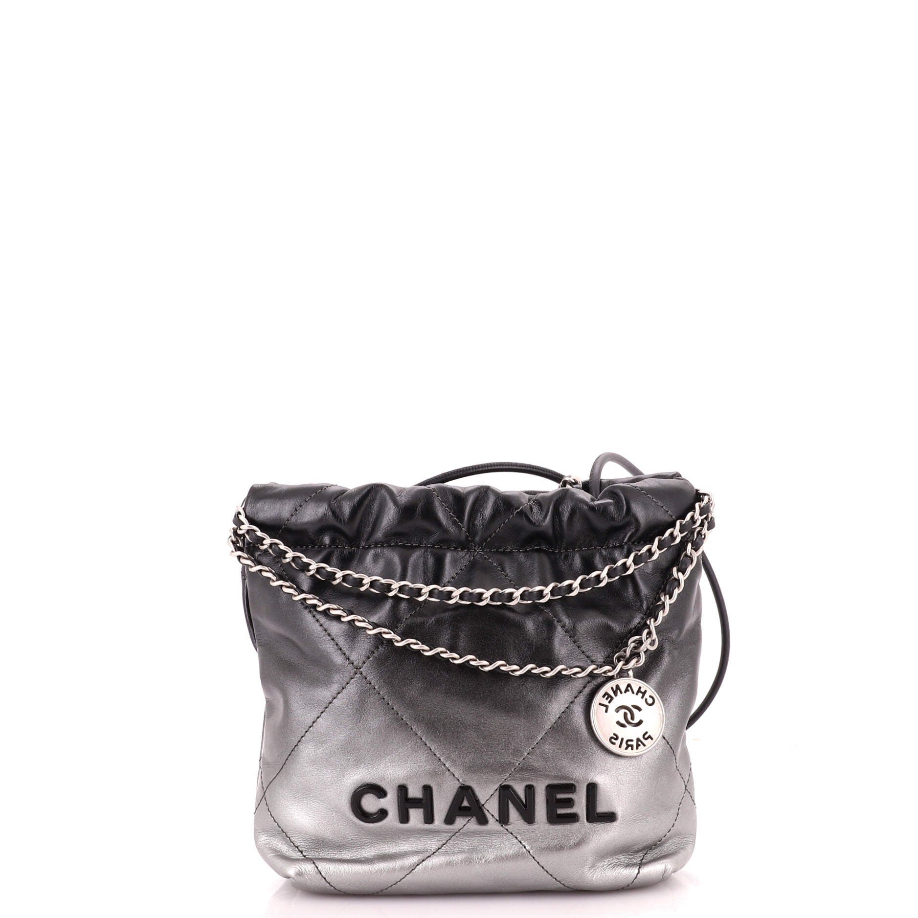 22 Chain Hobo Quilted Metallic Degrade Calfskin Mini