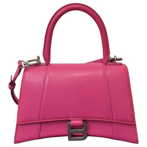 Hourglass leather handbag