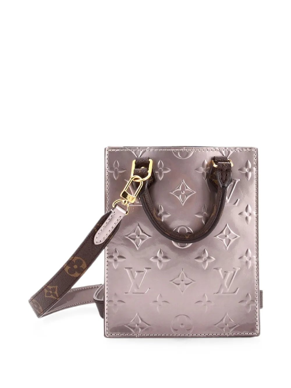 Petit Sac Plat Bag Monogram Vernis with Monogram Canvas crossbody bag