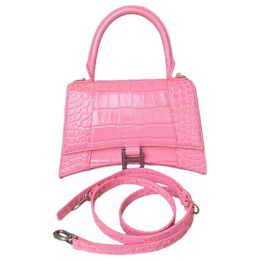 Hourglass leather handbag