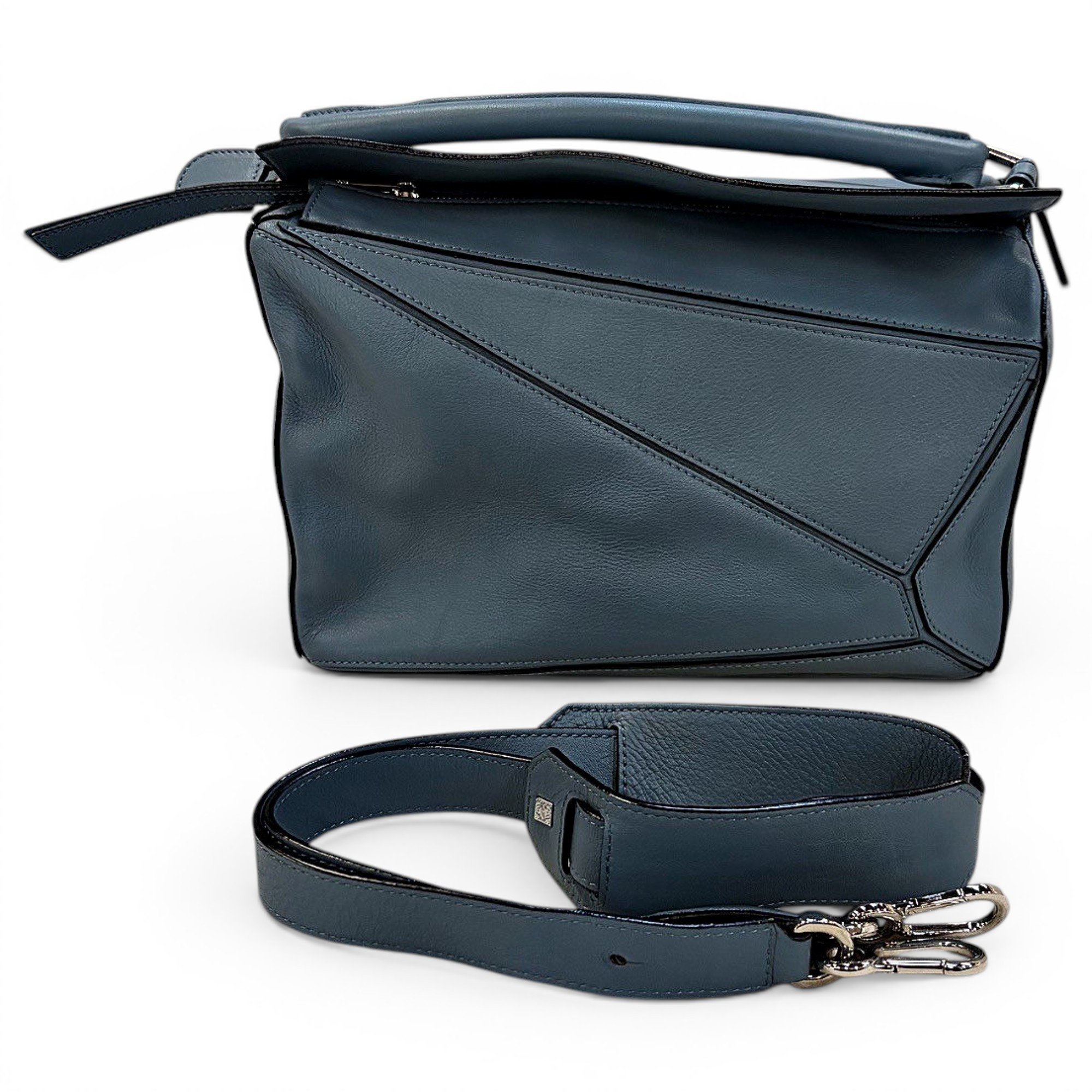 Puzzle leather handbag