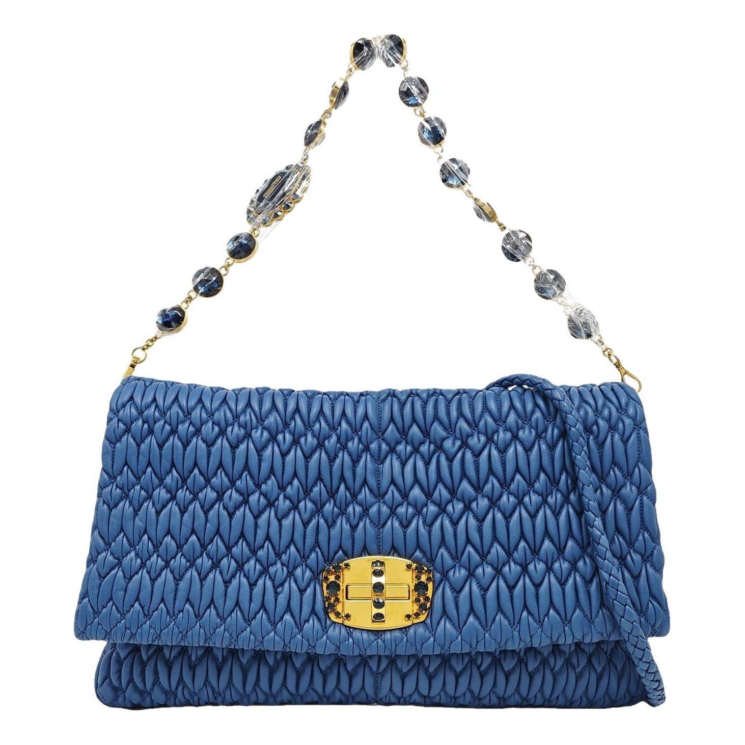 Miu Crystal leather handbag