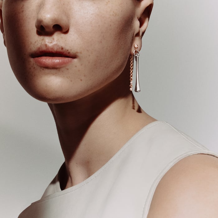 Sans Coloris Mix and H Single Dangle Earring